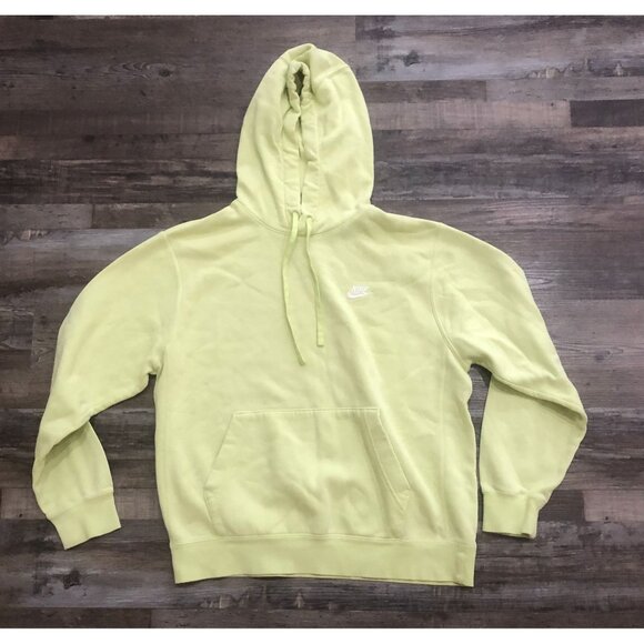 Nike Sportsweaqr Mens Medium Lime Green Hoodie Sweatshirt Pullover - Picture 1 of 5